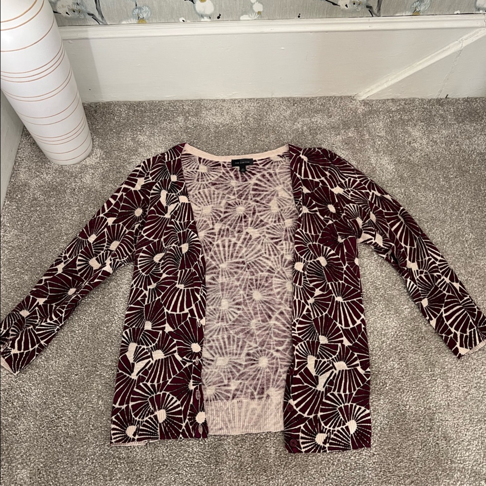 Plum and Tan Light Cardigan